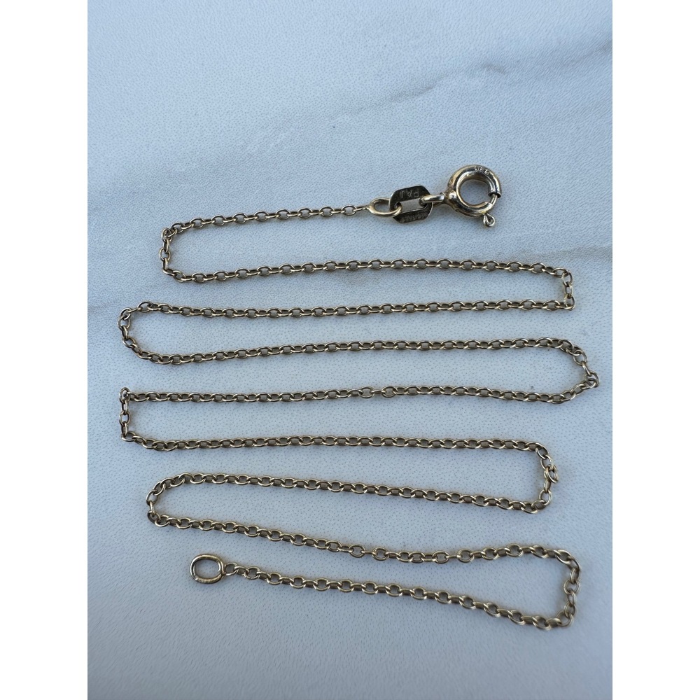 Gold Vermeil 15" Cable Link Chain Necklace 0.90g PAJ Italy 925 Sterling Silver